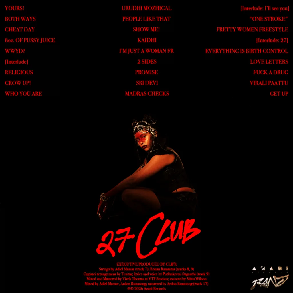 27 CLUB RANJ Tracklist With '27 CLUB', RANJ’s Debut Mixtape Reframes Indian R&B Through a Woman’s Lens